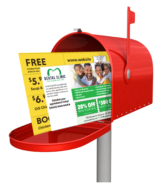 Mailbox containing EDDM® postcards