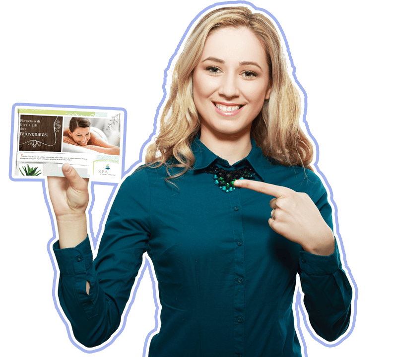 woman holding direct mail